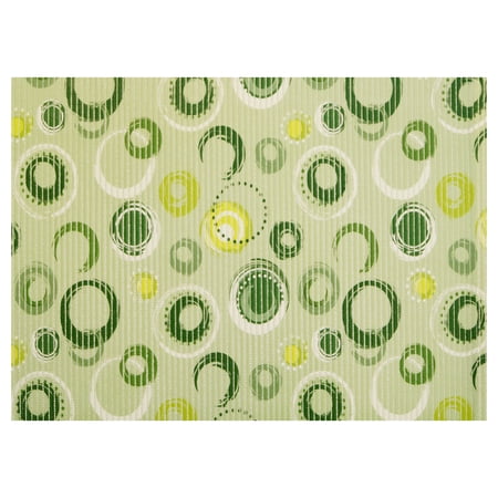 Dundee Deco Circle Bathroom Mat - 35" x 26" Green Waterproof Non-Slip Quick Dry Rug, Non-Absorbent Dirt Resistant Perfect for Kitchen, Bathroom and Restroom
