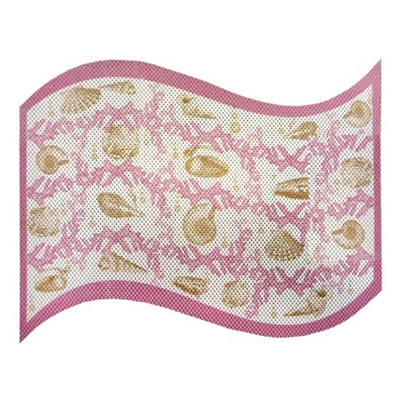 Dundee Deco Corals Bathroom Mat - 26" x 20" Pink Waterproof Non-Slip Quick Dry Rug, Non-Absorbent Dirt Resistant Perfect for Kitchen, Bathroom and Restroom