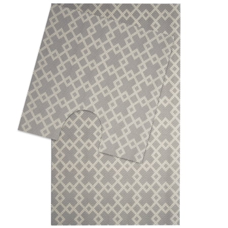 Dundee Deco Geometric Bathroom Mat Set (2 pcs) - 33" x 20" and 20.5" x 19.7" Waterproof Non-Slip Quick Dry Rug, Non-Absorbent Dirt Resistant Perfect for Bathroom and Restroom