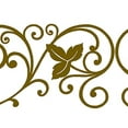 thumbnail image 1 of Dundee Deco MGAZB6003A Peel and Stick Damask Golden Vines Scrolls Self Adhesive Mirror Window Sticker Wallpaper Border Roll 33 ft X 4 in 10m X 10cm, 1 of 6