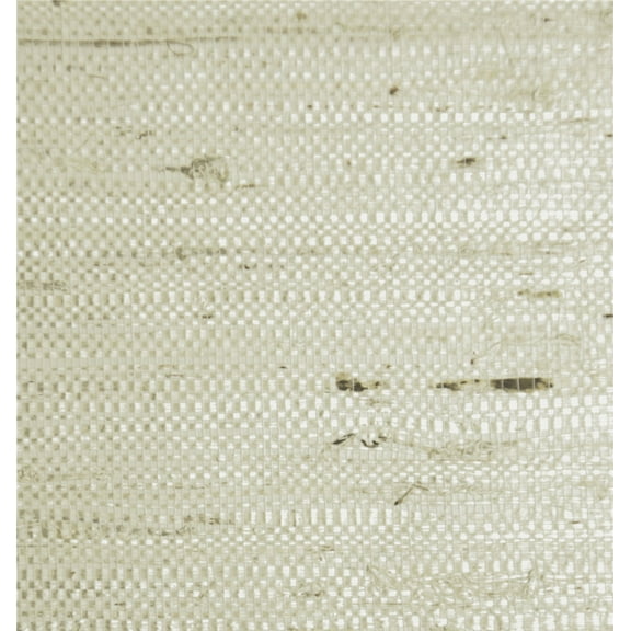 Dundee Deco Natural Grasscloth Wallpaper - Rustic Pearl White Beige Kudzu, 18 ft x 36 in