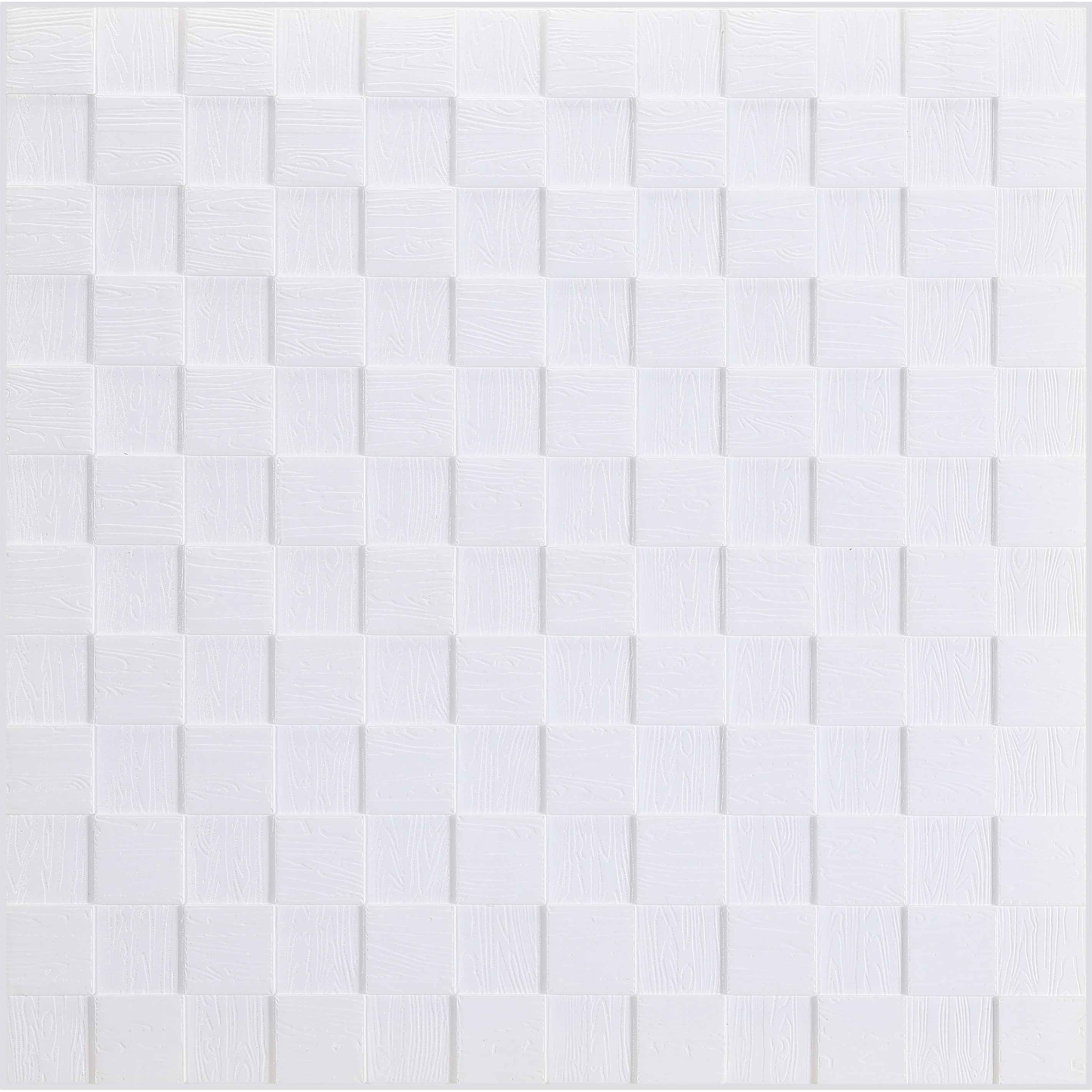Off-White 3D Textured PE Foam Wall Panels, 6" x 6"