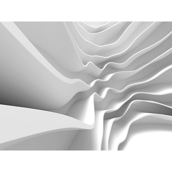 Dundee Deco Off White Wave Abstract Architectural Design Wall Mural, 11'10" x 8'10"