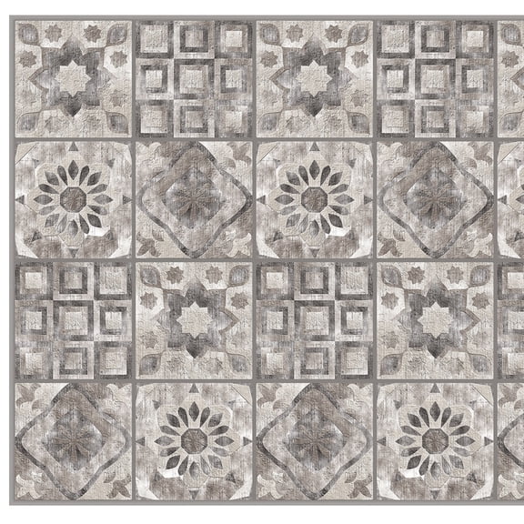 Dundee Deco PVC 3D Interior Design Wall Paneling - Beige Brown Faux Tile, 3 ft x 2 ft each, 10-pack