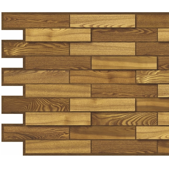 Dundee Deco PVC 3D Interior Design Wall Paneling - Brown Faux Wood, 3.2 ft x 1.6 ft each, 10-pack