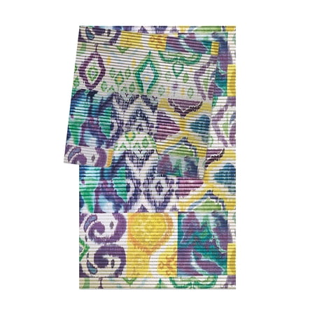 Dundee Deco Patchwork Bathroom Mat Set (2 pcs) - 31" x 20" and 19.7" x 19.7" Waterproof Non-Slip Quick Dry Rug, Non-Absorbent Dirt Resistant Perfect for Bathroom and Restroom