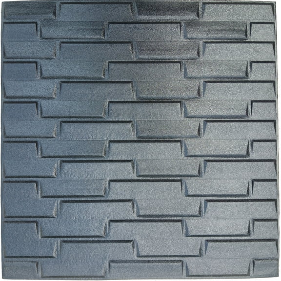 Dundee Deco Peel and Stick 3D Self Adhesive Foam Wallpaper - Black Faux Brick, 2.3 ft x 2.3 ft Each, 5-Pack