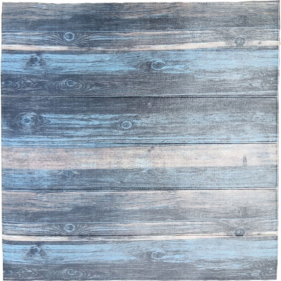 Dundee Deco Peel and Stick 3D Self Adhesive Foam Wallpaper - Charcoal Blue Beige Faux Wood, 2.3 ft x 2.3 ft Each, 5-Pack