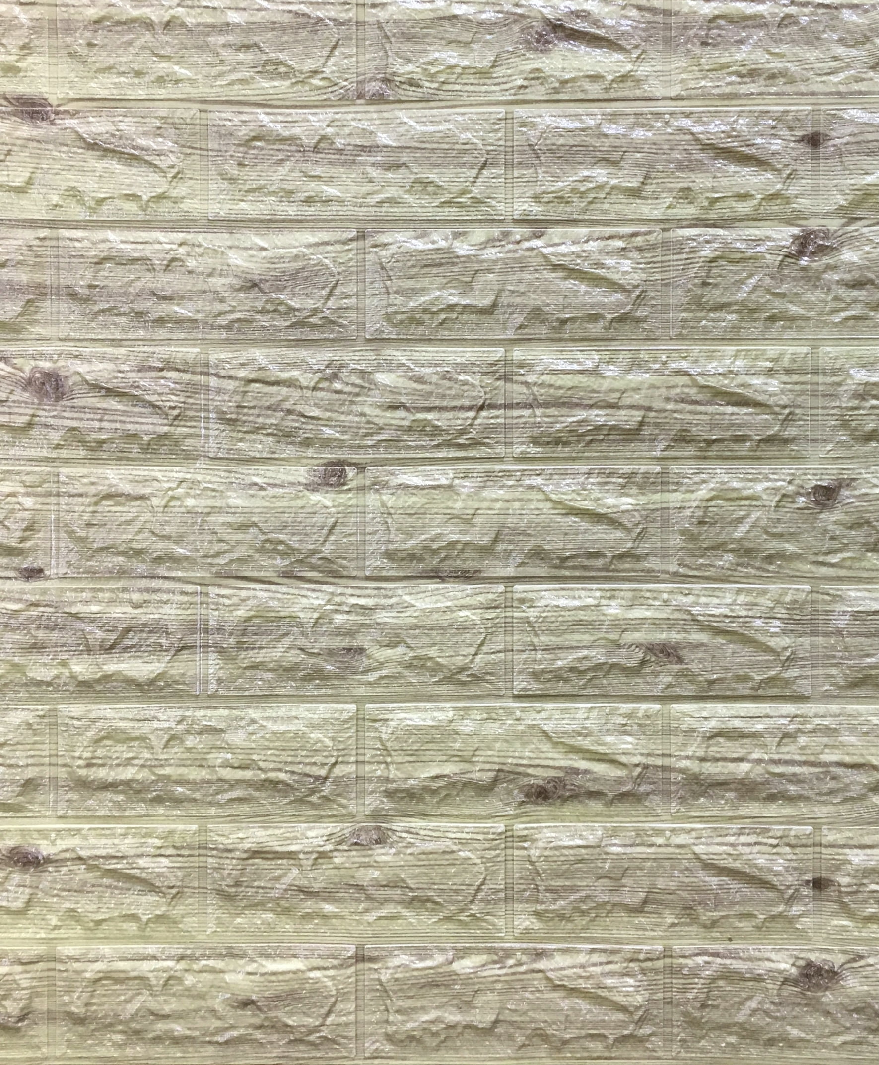 Greenish Brown Faux Brick 3D Peel and Stick Wall Panels