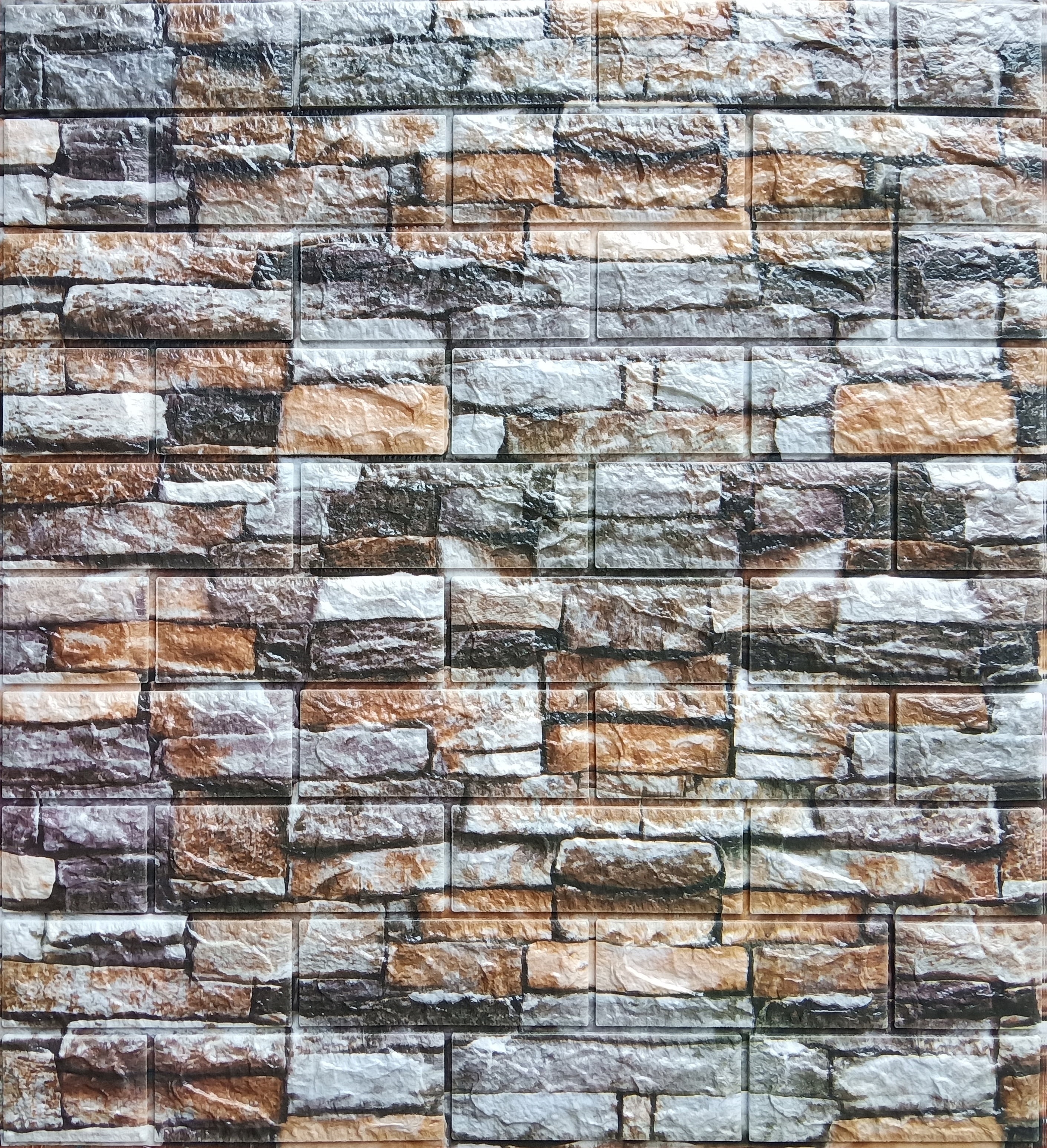 Multicolored Faux Brick 28" x 28" Peel and Stick Wall Panels