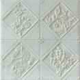 thumbnail image 1 of Dundee Deco Peel and Stick 3D Self Adhesive Foam Wallpaper - Off White Flowers in Rhombus, 2.3 ft x 2.3 ft Each, 10-Pack, 1 of 3