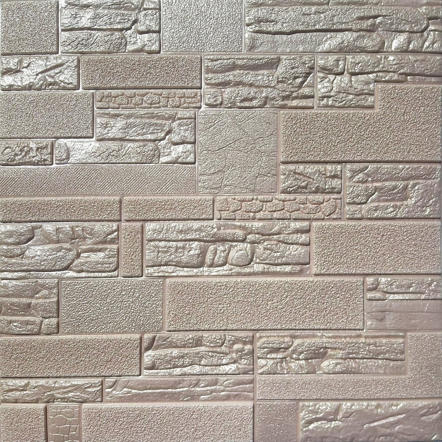 Pale Copper Faux Brick 3D Peel and Stick Wall Panels