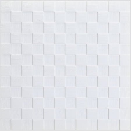Dundee Deco Peel and Stick 3D Self Adhesive Foam Wallpaper - off White Cubes, 2.3 ft x 2.3 ft Each, 10-Pack