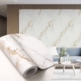 thumbnail image 1 of Dundee Deco Peel and Stick Faux Marble Wallpaper Roll, 24" x 9', White, Grey Gold Veins, 1 of 8