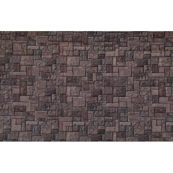 Dundee Deco Peel and Stick Self Adhesive Removable Wallpaper - Distressed Marble Brown, Grey Bricks, 18 ft x 18 in