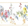 thumbnail image 1 of Dundee Deco Peel and Stick Self Adhesive Wallpaper Border - Floral Yellow, Blue on White Flowers on Vine, 15 ft x 7 in, 1 of 6