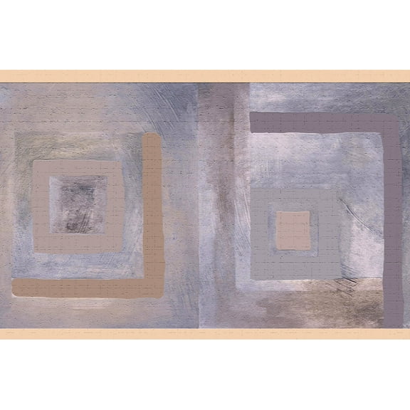 Dundee Deco Peel and Stick Self Adhesive Wallpaper Border - Geometric Sepia, Tawny Square Shapes, 15 ft x 7 in