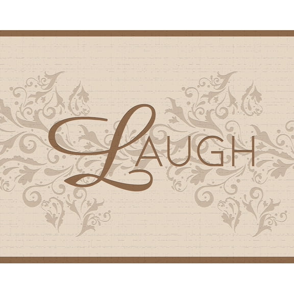 Dundee Deco Peel and Stick Self Adhesive Wallpaper Border - Sepia, Tan Live, Love, Laugh,15 ft x 7 in