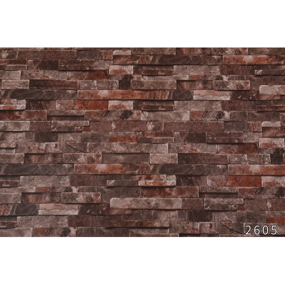 Dundee Deco Peel and Stick Self Adhesive Wallpaper - Distressed Marble Brown, Red Slate, 18 ft x 24 in