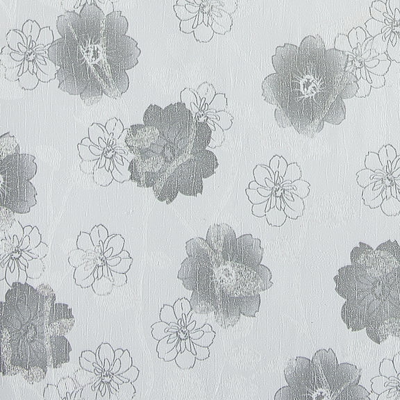 Dundee Deco Peel and Stick Self Adhesive Wallpaper - Floral Charcoal, White Flowers, 18 ft x 24 in