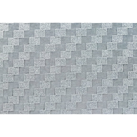 Dundee Deco Peel and Stick Self Adhesive Wallpaper - Geometric Glitter Diagonal Silver Tiles, 18 ft x 18 in