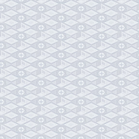 Dundee Deco Peel and Stick Self Adhesive Wallpaper - Geometric Grey Rhombus, Cross, Hexagon, 18 ft x 24 in