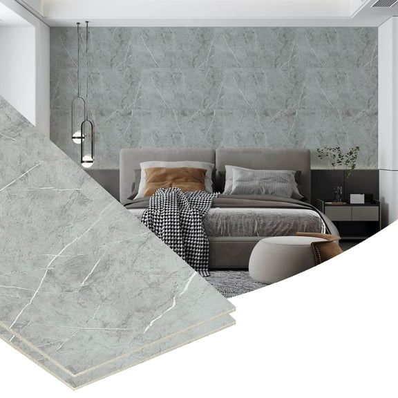 Dundee Deco Peel and Stick Wall Panels, Grey, Sample 6 in X 6 in