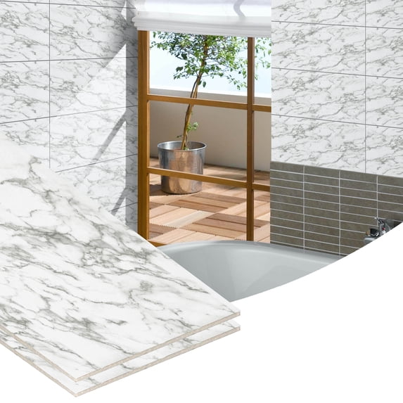 Dundee Deco Peel and Stick Wall Panels, Grey, White, Sample 6 in X 6 in