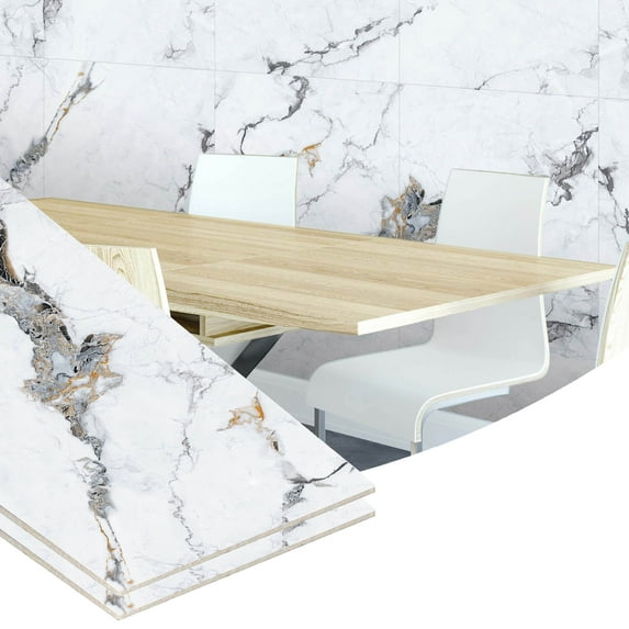 Dundee Deco Peel and Stick Wall Panels, White Black Orange, Single Panel, Covers 1.9 sq ft