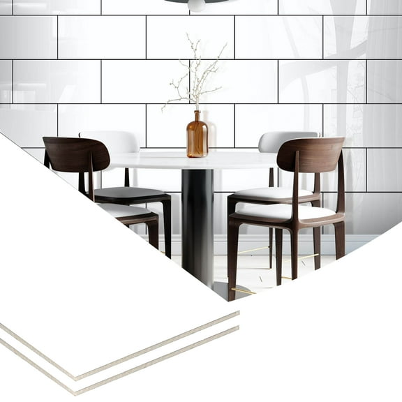 Dundee Deco Peel and Stick Wall Panels, White, Set of 10, Covers 19 sq ft