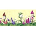 thumbnail image 1 of Dundee Deco Prepasted Wallpaper Border - Floral Green, Purple, Pink Birdhouses, Flowers, 15 ft x 6.9 in, 1 of 6