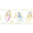 thumbnail image 1 of Dundee Deco Prepasted Wallpaper Border - Kids Beige, Pink, Blue Winged Fairies, 15 ft x 4.25 in, 1 of 5