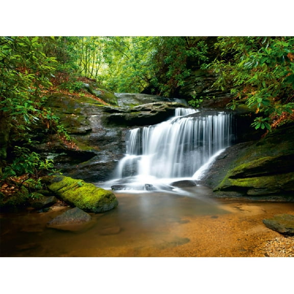 Dundee Deco Rock Waterfall Mountain River in the Forest Wall Mural, 11'10" x 8'10"