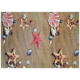 thumbnail image 1 of Dundee Deco Seashell Bathroom Mat - 39" x 26" Beige Waterproof Non-Slip Quick Dry Rug, Non-Absorbent Dirt Resistant Perfect for Kitchen, Bathroom and Restroom, 1 of 3