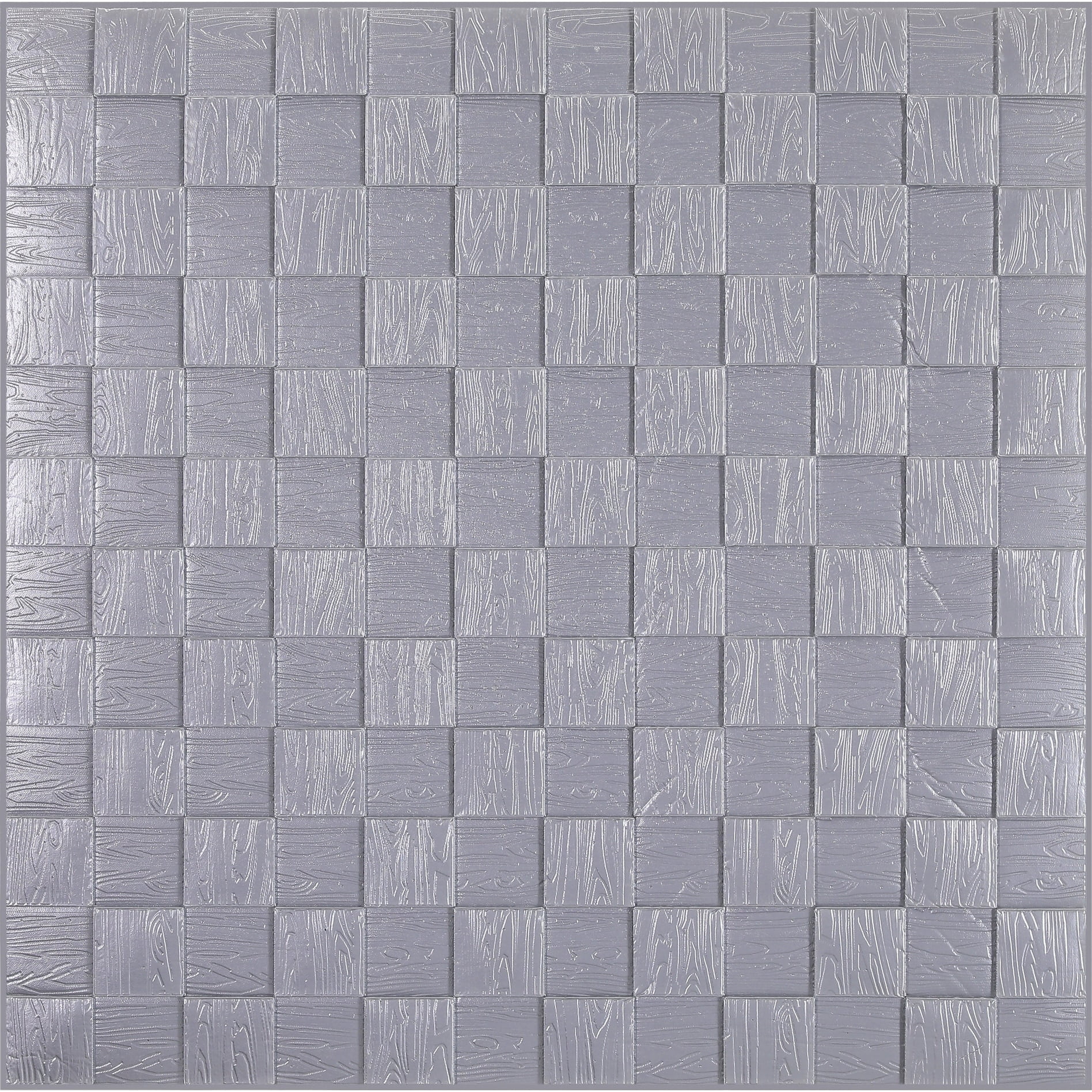 Silver Grey 3D PE Foam Decorative Wall Panels, 28'' x 28''