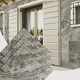 thumbnail image 1 of Dundee Deco Stone Veneer Wall Panels, Extra Large DIY Stone Finish 3 x 2 ft Tiles for Outdoor Indoor Wall or Backsplash, Made with Real Stone, Silver Grey - SAMPLE 6" x 6", 1 of 7