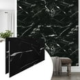 thumbnail image 1 of Dundee Deco UV Marble Wall Panels – Perfect for Accent Walls, Bathrooms, Kitchens, and Living Spaces - Black, White Veins - Sample 6" x 6", 1 of 7
