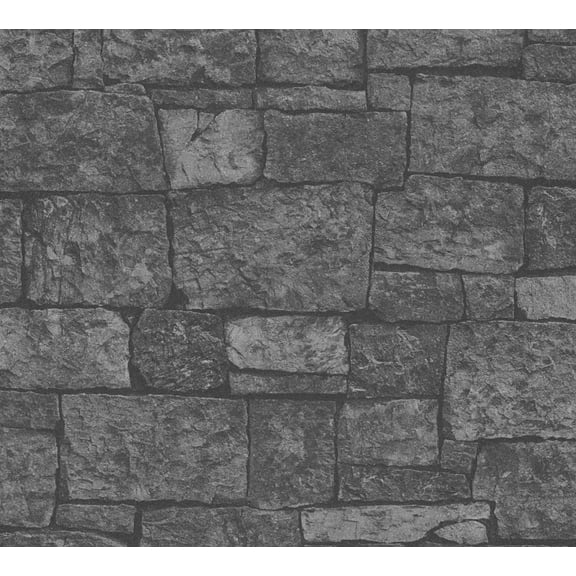 Dundee Deco Wallpaper Roll - Best OF Wood'n Stone - Modern Wood Stone Brick Grey, 21 in x 33 in