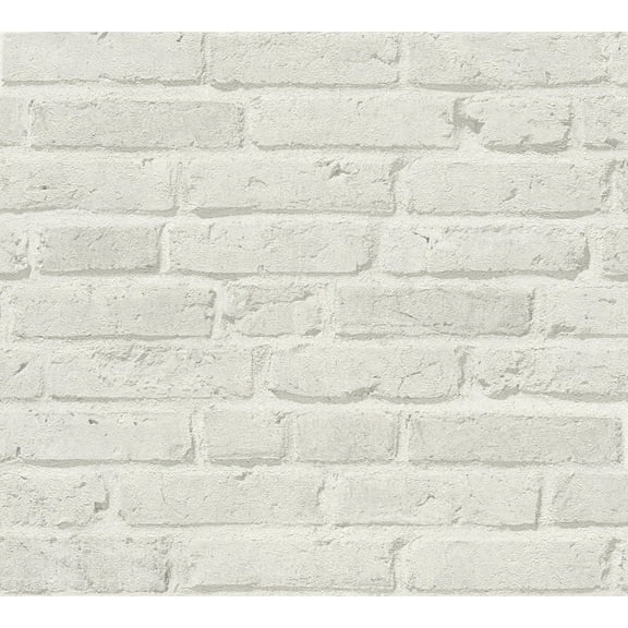 Dundee Deco Wallpaper Roll - Best OF Wood'n Stone - Modern Wood Stone Brick White, 21 in x 33 in