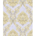 thumbnail image 1 of Dundee Deco Wallpaper Roll - Classic Yellow, Purple Damask Vines, 21 in x 33 ft, 1 of 2