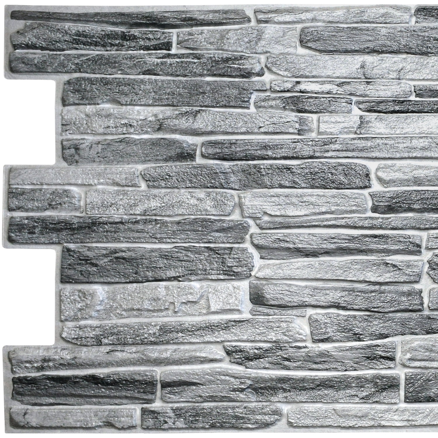 Dark Gray Embossed PVC 40-in x 20-in 3D Wall Panel