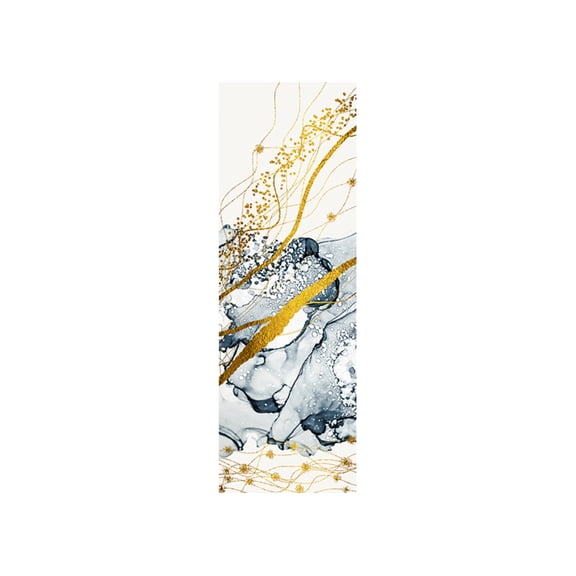 Dundee Deco's Geometric Gold Blue White Abstract Wall Mural, 35 in X 106 in (27 sq ft.)