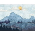 thumbnail image 1 of Dundee Deco's Geometric Yellow Blue White Mountain Painting Wall Mural, 142 in X 106 in (108 sq ft.), 1 of 3