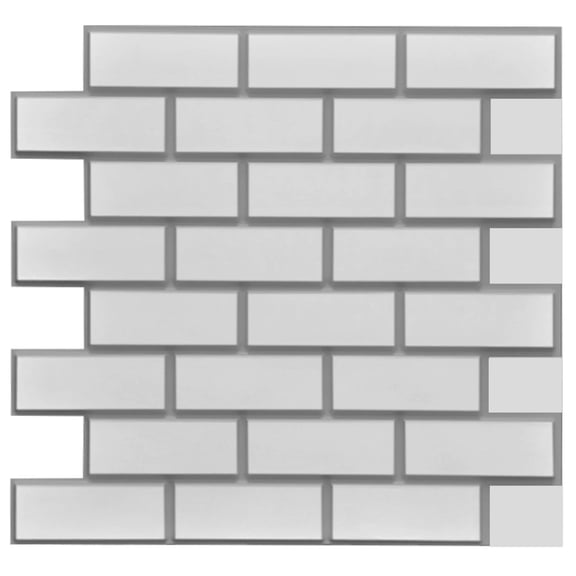 Dundee Deco's Grey White Faux Brick PVC 3D Wall Panel, 2 ft X 2 ft, Interior Design Wall Paneling Decor Commercial and Residential Application, 3.8 sq. feet each, Pack of 5