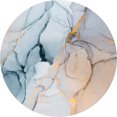 thumbnail image 1 of Dundee Deco's Modern Blue Gold Faux Marble Circular Peel and Stick Wall Mural, 55 in Diameter (17 sq ft.), 1 of 6
