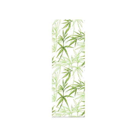 Dundee Deco's Modern Green White Bamboo Leaves Wall Mural, 35 in X 106 in (27 sq ft.)