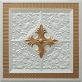thumbnail image 1 of Dundee Deco's Modern Pearl White Gold Floral Glue Up/Drop In Ceiling Panels, 2 ft. X 2 ft. (4 sq ft.) each, Pack of 10, 1 of 5