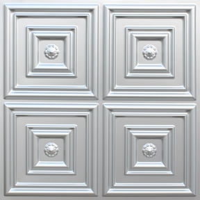 Dundee Deco's Modern Silver Patchwork Glue Up Ceiling Panels, 2 ft. X 2 ft. (4 sq ft.) each