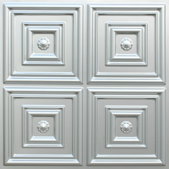 Dundee Deco's Modern Silver Patchwork Glue Up Ceiling Panels, 2 ft. X 2 ft. (4 sq ft.) each