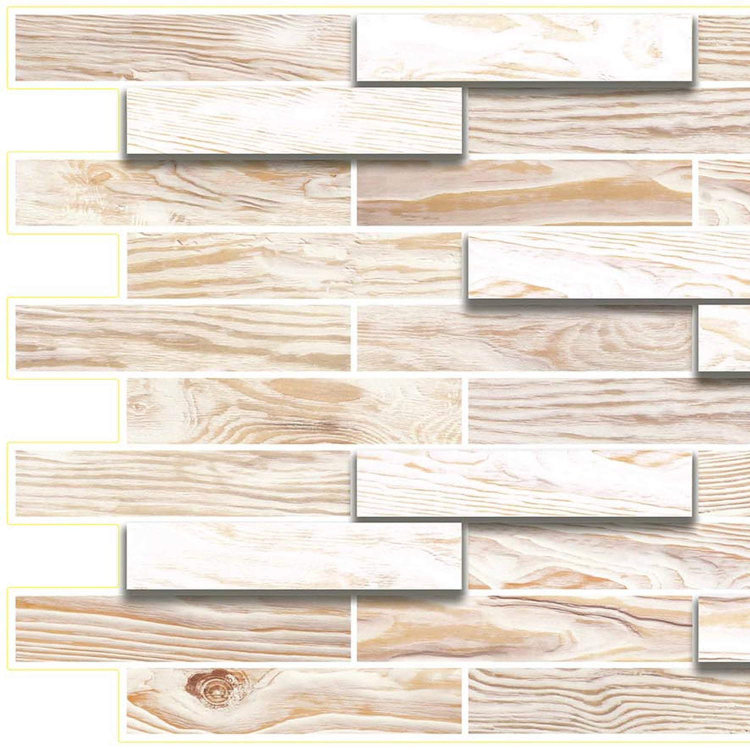 Falkirk 3D Off White Faux Oak PVC Wall Panel